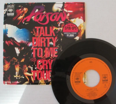 POISON - TALK DIRTY TO ME / CRY TOUGH 1987 JAPAN 7" VINYL RECORD 10SP-1020 - Image 1 of 4