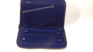 Travel Jewelry Storage Carring Case layer Jewlry Organizer Bag Blue felt lineing - Picture 1 of 3