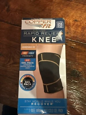 Copper Fit Rapid Relief One Size Fits Most Compression Knee Wrap with Gel-Pack — 第 1/4 张图片