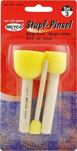 Stupf-Pinsel, Meyco 14217, 3 Stück. Für Schablonen, Textilgestaltung, Malen, DIY - Bild 1 von 3