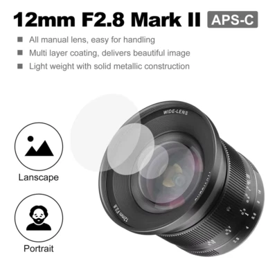 7artisans 12mm F2.8 II Ultra-Wide Angle Lens for Canon RF R5 R6 RP R3 Camera - Image 1 of 4