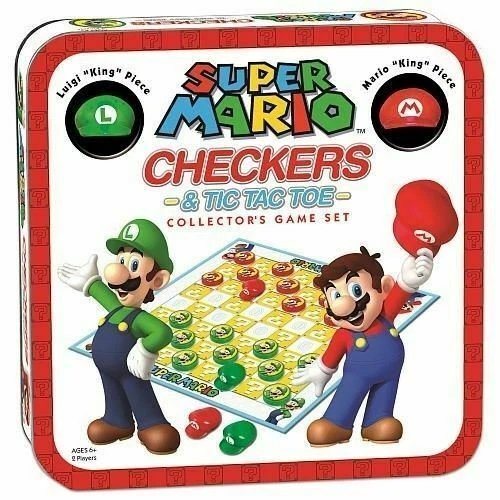 Super Mario Checkers & Tic Tac Toe Combo in Tin 2011 Date Nintendo