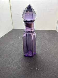 Unique Shape Food/ Perfume Bottle 4 Bulbous Columns Pat. 1903 7.5” T Amethyst  - Picture 1 of 8