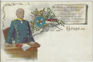 1898 Rare Imprinted Pioneer Memorial Postcard Otto von Bismarck  - Picture 1 of 2