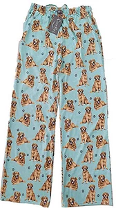 Golden Retriever Unisex Lightweight Cotton Blend Pajama Bottoms- Large - Picture 1 of 1