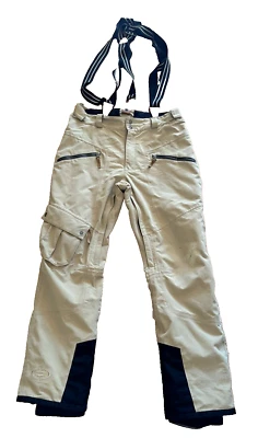 复古 Eider Defender 2LS 男式大号米色滑雪裤带吊带阅读 — 第 1/4 张图片