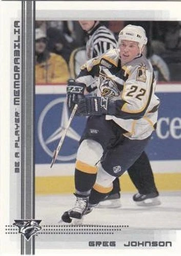 #338 Greg Johnson - Nashville Predators - 2000-01 Be a Player Memorabilia Hockey - Image 1 of 1