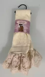 Neu WinWin Damen gehäkelt Spitzenstiefel Kniesocken beige kleine Blume Größe 6-11 - Bild 1 von 5