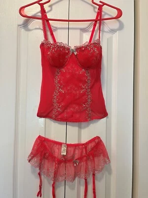 Victoria's Secret Women's Corset Embroidered Color Pink/Silver Size S/P - Изображение 1 из 4