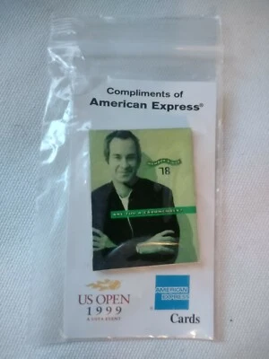 John McEnroe 1999 US OPEN Tenis American Express Metal Pin Tarjeta Original Nuevo Foto 1 de 4