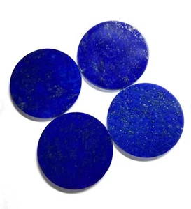 Paquete de 5 piezas de piedras preciosas sueltas redondas de lapislázuli de 12 mm a 20 mm con respaldo plano en ambos lados - Imagen 1 de 3