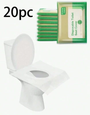 Cubierta de asiento de inodoro de papel 20 piezas, moderna cubierta de asiento de inodoro desechable para el hogar, NUEVA Foto 1 de 4
