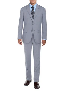 DTI BB Signature Mens 2 Button Modern Fit Suit Set Two Piece Jacket With - Picture 1 of 5