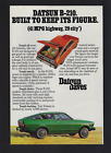 1977 Datsun B-210 Hatchback Sedan Built To Keep Its Figure Color Print Ad
