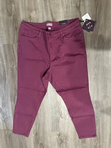 Ava & Viv Womens Tummy Control No-Gap Waistband Ankle Pants, Purple 18W | R - Picture 1 of 13