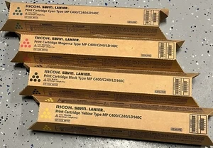 Ricoh MP C400 CYMK Toner Cartridge Set 841724, 841725, 841726, 841727 - Picture 1 of 3