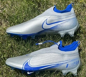 16 Nike Vapor Edge Elite 360 Flyknit Cleats Silver/Blue AO8276-010 Game Royal - Picture 1 of 15
