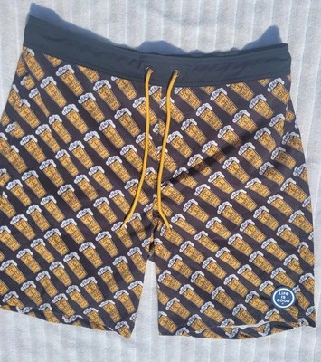Nuevo sin etiquetas Life is Good para hombre talla pequeña Board Shorts/Bañador Peace Love Hoppiness Beer. Foto 1 de 4