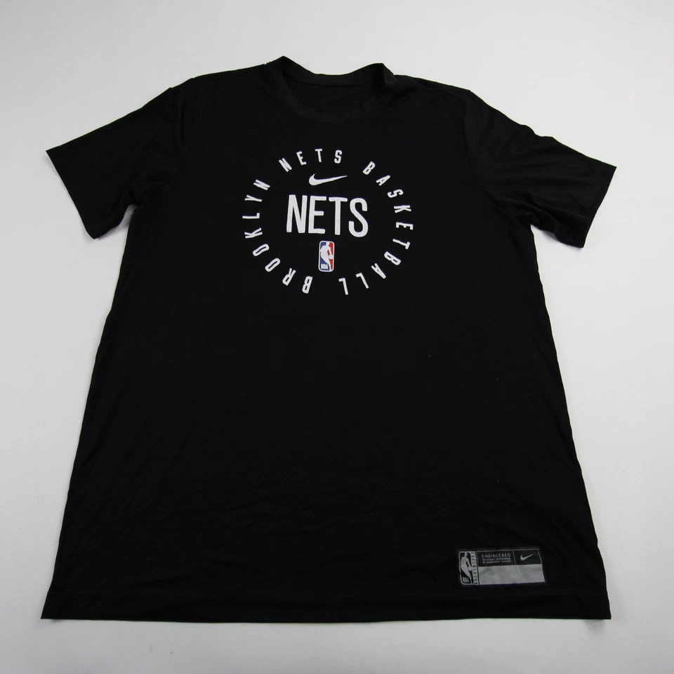 Brooklyn Nets Nike NBA Authentics Dri-Fit Short Sleeve Shirt Men's Black Used - Image 1 of 1
