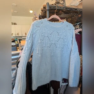 Belladini Acrylic Blend Elegant Blue Women's Sweater Nordic Style Size L Bell Sl - Picture 1 of 12