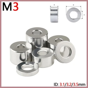 M3 Aluminum Alloy Spacers Standoff Round Washers Bushing Gasket Bush OD 5mm~10mm - Picture 1 of 5