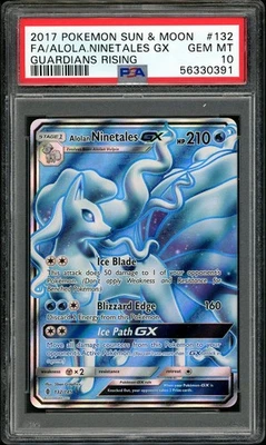 2017 Pokemon Guardians Rising Alolan Ninetales GX Full Art #132 PSA 10 GEM MINT - Image 1 of 2