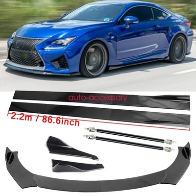 For Lexus RC350 RC300 F Sport Carbon Fiber Front Bumper Lip Spoiler /Side Skirt - Image 1 of 4