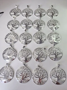 Großer Lebensbaum Anhänger silberfarben 5cm Restposten x20 - Bild 1 von 6