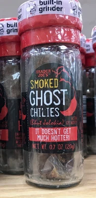 Trader Joe's Smoked Ghost Chilies Bhut Jolokia Pepper 0.7oz Grinder Rare Sealed - Image 1 of 4