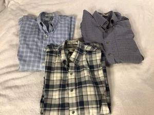 LL Bean Hemd Herren MEDIUM blau kariert Baumwolle Button Down knitterarm Auswahl - Bild 1 von 19