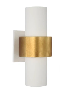 Arandela Julie Neill Chalmette camada média gesso branco e dourado - Imagem 1 de 2