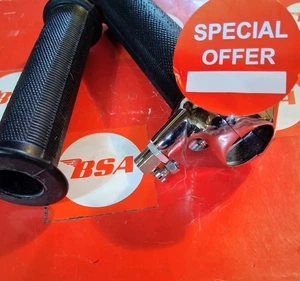 BSA C11,C11G, C12, A10 AJS 7/8 CHROME TWISTGRIP WITH GRIPS . SPECIAL OFFER  - Picture 1 of 1