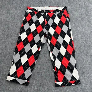 Royal Awesome Pants Men 39x22 Golf Cropped Argyle Diamonds In the Rough *FADED* - Picture 1 of 17