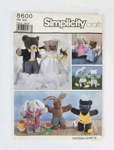 Simplicity Pattern 8600 Doll Stuffy CLOTHING 16" bride tennis beach UNCUT - Picture 1 of 5