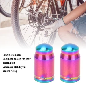 Colorful 2 Pack Bike Valve Stem Caps Ti Alloy Dust Proof Heavy Duty SP - Picture 1 of 12