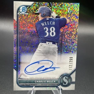 Charlie Welch #CPA-CW Auto 1° Cromo Macchia 112/299 2022 Bowman Cromo - Foto 1 di 3
