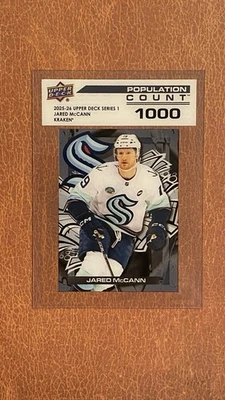 2025-26 Upper Deck Series 1 Jared McCann Population Count 1000 - Seattle Kraken - Image 1 of 2