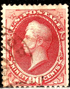 #166 US 90 CENT ROSE CARMINE PERRY-USED-N/G-FINE-VF - Picture 1 of 1