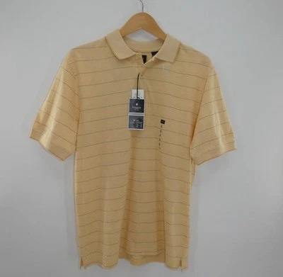NWT Haggar Soft Butter Yellow Short Sleeve Easy Care Collar Polo Men's Size M - Image 1 of 4