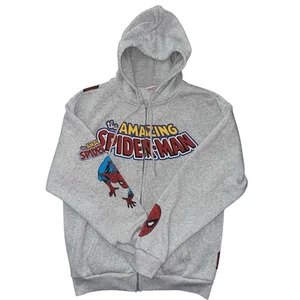 Marvel Amazing Spiderman Reißverschluss Hoodie Pullover meliert grau Damen große Grafik - Bild 1 von 5