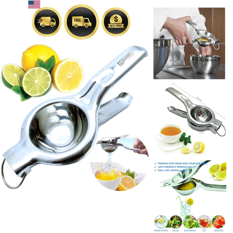 EcoJeannie Heavy Duty Jumbo Food Grade #304 Stainless Steel Lemon Juicer Ls0001