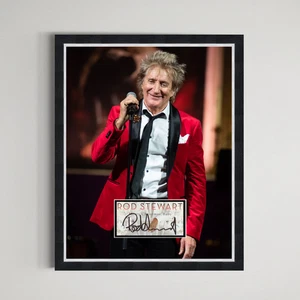 Rod Stewart - British Rockstar Hand Signed Authentic Autograph Framed Display - Picture 1 of 2