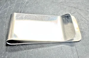 Silver Stainless Steel 2" Wide Bill Holder Money Clip - Picture 1 of 4