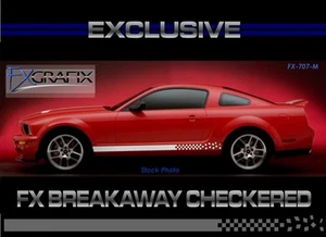 2005 - 2009 Ford Mustang Breakaway Checkered Side Rocker Dealer Quality Stripes - Bild 1 von 2