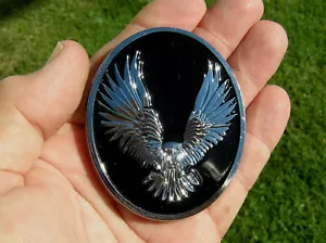 AMERICAN EAGLE MOTORCYCLE BADGE UK Chrome Metal Emblem *NEW* fit HARLEY DAVIDSON - Picture 1 of 1