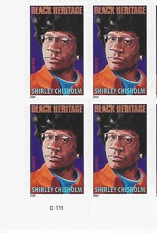 US Shirley Chisholm Black Heritage Forever Stamp Plate Block of 4 Scott #4856 - Image 1 of 1