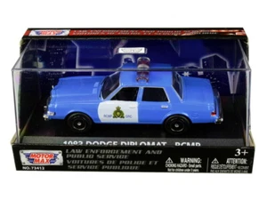  MOTORMAX 1:43 1983 BLUE DODGE DIPLOMAT ROYAL CANADIAN POLICE MODEL CAR 73412 - Picture 1 of 2