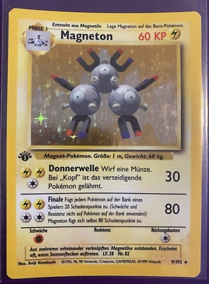 Pokémon TCG - Magneton 9/102 [Holo] [1st Ed.] (German) - Base Set - LP - Image 1 of 3