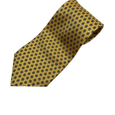 Corbata de seda geométrica dorada para hombre Lauren Ralph Lauren hecha a mano en EE. UU. Foto 1 de 4