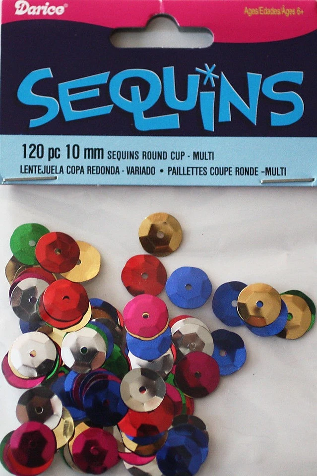 Darice Economy Craft ~ TAZA LENTEJUELAS ~ Tamaño: 10 mm Color: Cantidad mixta en paquete: 120 Foto 1 de 1